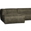 BEAN - Left corner sofa 5 seats eco leather black L305
