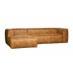 BEAN - Left corner sofa 5 seats brown eco leather L305