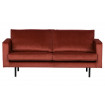 RODEO - Red chestnut velvet sofa L 190