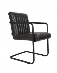 STITCHED - Retro armchair in black imitation leather