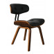 BLACKWOOD - Chaise aspect cuir et bois noyer