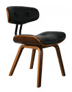 BLACKWOOD - Chaise aspect cuir et bois noyer