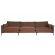 SUMMER - Confortevole divano a 5 posti in tessuto marrone L335