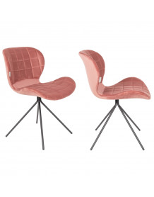 OMG - 2 Design-Stühle aus rosa Samt