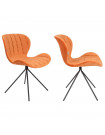 OMG - 2 sedie di design in velluto arancione