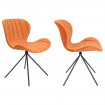 OMG - 2 sedie di design in velluto arancione