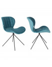 OMG - 2 blue velvet design dining chairs