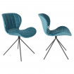 OMG - 2 sillas de diseño de terciopelo azul