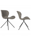 OMG - 2 Design-Stühle in Lederoptik, grau