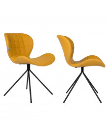 Yellow design chair by Zuiver