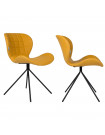 OMG - 2 sillas de diseño en aspecto de cuero amarillo