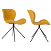 OMG - 2 Design-Stühle in Lederoptik, gelber