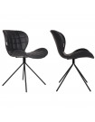 OMG - 2 Design-Stühle in Lederoptik, schwarz