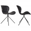 OMG - 2 Design-Stühle in Lederoptik, schwarz