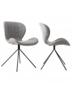 OMG - 2 sedie di design in tessuto grigio