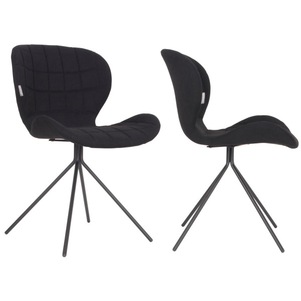 Design-Stuhl OMG Stoff schwarz bei Zuiver