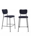 BENSON - 2 blue velvet counter stools
