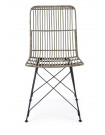 KUBU - Chaise design rotin naturel gris