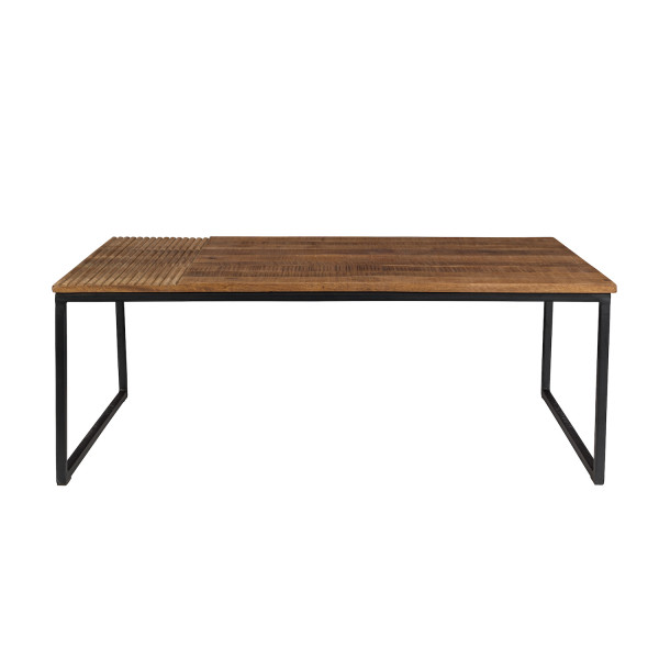 RANDI - Wood and iron coffee table L 110