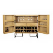 CLASS - Mueble bar de madera clara y acero negro