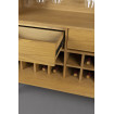 CLASS - Meuble bar en bois clair et acier noir