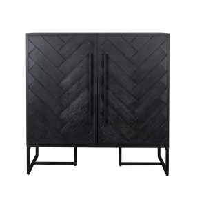 CLASS - Mueble bar de madera y acero negro