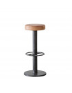 STEEL - Industrial steel and leather bar stool