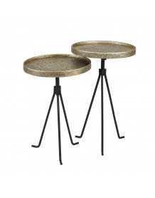 METALLICA - Set de tables d'appoint en acier et bronze