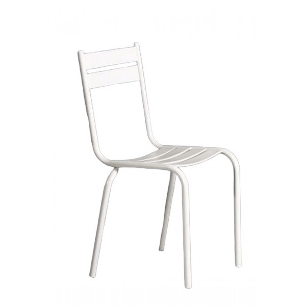 Prity silla de metal lacado blanco