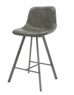 SLAM - Chaise de comptoir aspect cuir taupe