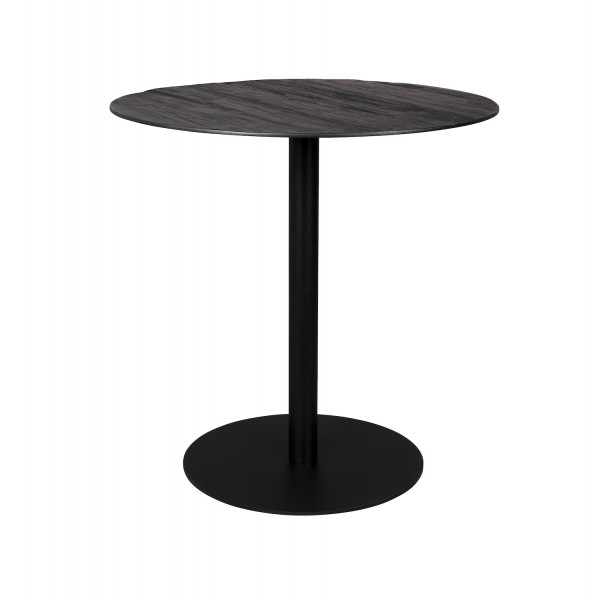 BRAZA - Table ronde en acier et plaquage de pin noir L 70