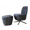 Dusk - Dark grey Lounge chair and footstool