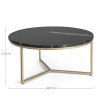 BUBBLE - Table basse ronde en acier et marbre noir
