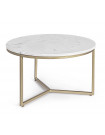 BUBBLE - Table basse ronde en acier et marbre blanc