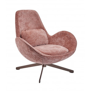 SPACE - Drehbarer Sessel aus rosa Samt