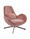 SPACE - Pink swivel armchair in velvet