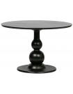 BAROC - Table de repas ronde en bois de manguier noir D120