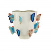 CLAUDIA - Vaso di ceramica bianca con farfalle