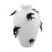 PRIMAVERA - Dekorative Vase aus weißer Keramik mit Vogelmotiv