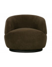 WOOLLY - Brown fabric swivel armchair