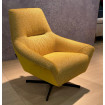 BELUTI - Lounge chair with yellow fabric and velvet