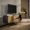 WAVY - Meuble TV en bois et acier noir L 150