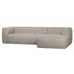 BEAN - Right corner sofa 5 seats brown eco leather L305