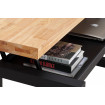 MATIKA - Wood and steel lift-up black coffee table W120