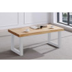 Table basse reglable hauteur bois et acier blanc L120