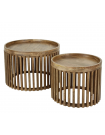 DAKOTA - Set de 2 tables basse rondes en bois