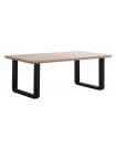 MATIKA - Table de repas extensible bois clair et acier L 220 cm