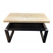 MATIKA - Mesa de centro de madera y acero, negro L120
