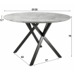 SIGMA - Table repas ronde aspect chêne et acier L120
