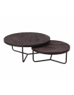BALTIMORE - Set de 2 tables basse rondes en bois